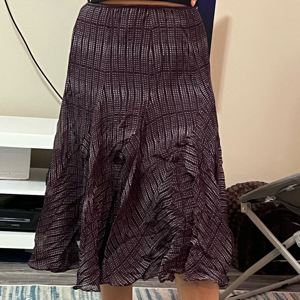 Jones New York Micro Patterned A-Line Midi Skirt